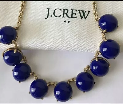 J. Crew Bubble Stone  Blue / Gold Pleated Necklace NWT • $24.99