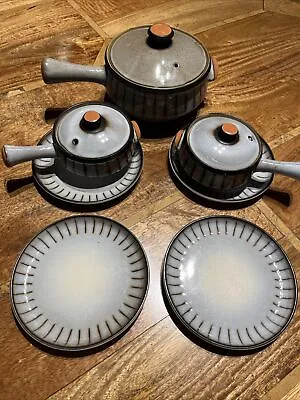 Denby Studio Grey Stripe Job Lot Soup Bowls Tureen Side Plates • £19.90