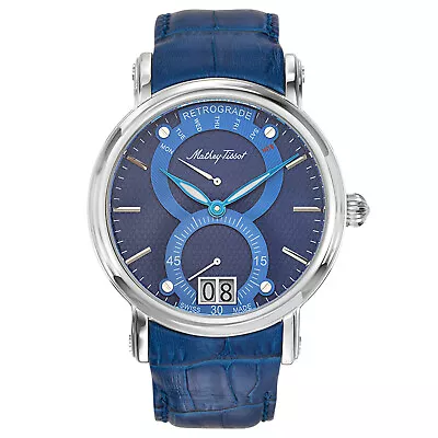 Mathey Tissot Men's Retrograde 1886 Blue Dial Watch - H7022ABU • $163.96