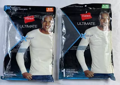 Men's Hanes Ultimate X-Temp Thermal Crew Neck Long Sleeve Tagless NEW BJ • $14.99