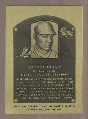 MARTIN DIHIGO 1981-1989 Hall Of Fame Plaque Metal Gold Negro League HOF • $10