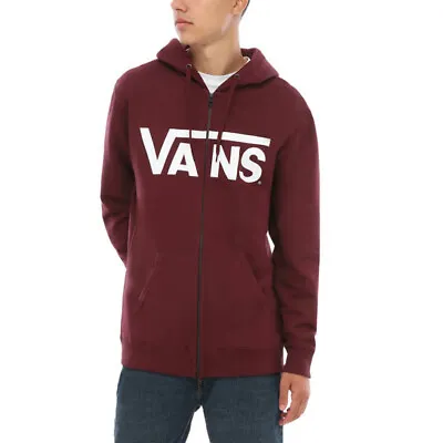 Vans Classic Logozip Hoodie Port Royale Burgundy White (small) • £56.99