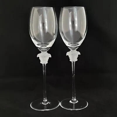 Rosenthal Versace Lumiere Set Of 2 White Wine Glasses (D0850) • $230
