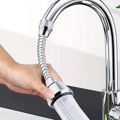 1pc Kitchen Faucet Extension Anti-splash Water Universal Rotating Basin Silver • £6.49