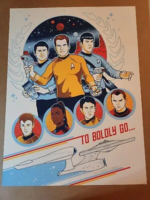 Star Trek  To Boldly Go  Scott Derby Art Poster Print 1/60 18x24 Nt Mondo • $65