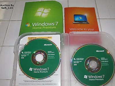 Microsoft Windows 7 Home Premium Full W/SP1 32 Bit & 64 Bit DVD MS WIN =RETAIL= • $89.95