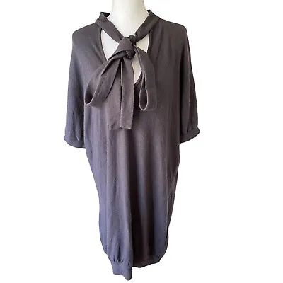 Veronique Branquinho Dark Gray Mohair Angora Blend Oversized Sweater Dress Sz 6 • $149.99