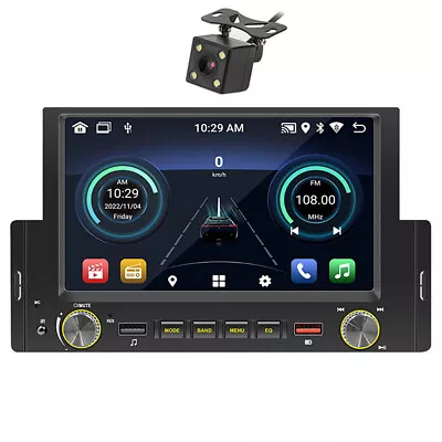 Single 1 DIN 6.2in Android 10.1 Car Stereo Radio GPS Navigation Wifi Head Unit • $120.50