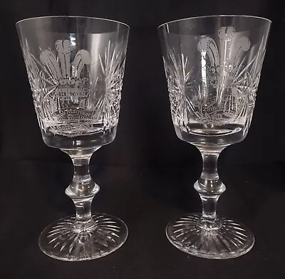 Pair Of Edinburgh Crystal Royal Wedding 1981 Glasses Scottish • £44.99