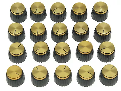 20Pcs Guitar AMP Amplifier Knobs Black W/ Gold Cap Push On Knobs For Marshall • $14.88