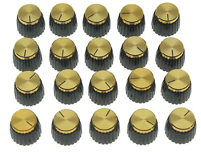 20x Guitar AMP Amplifier Knobs Black W/ Gold Cap Push On Knobs Fits For Marshall • $14.79