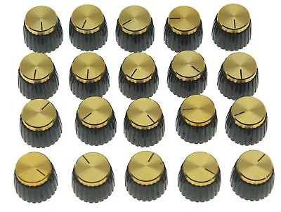 20x Guitar AMP Amplifier Knobs Black W/ Gold Cap Push On Knobs Fits Marshall • $13.99