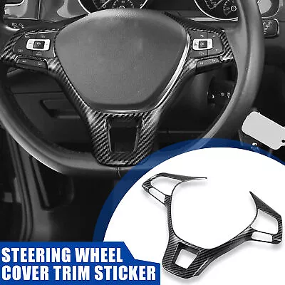 Steering Wheel Cover Trim For Volkswagen Jetta 2016-2019 Carbon Fiber Pattern • $26.49