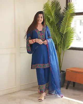 Women's Designer Kurta Palazzo Set Indian Bollywood Salwar Kameez Kurti Clothes • $68.56