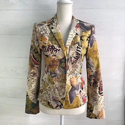 Moschino Jeans - Classical Music Abstract Blazer Jacket Sz US 8 • $105.50