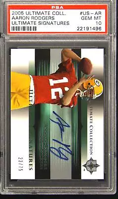 2005 Ultimate Signatures Aaron Rodgers Auto /75 PSA 10 GEM MINT Rookie RC • $2999.99