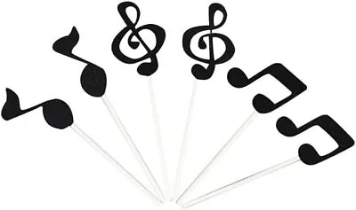 Cake Topper Music Symbol Notes Decorations - 6 Pcs For Happy Birthday Cake • $29.41