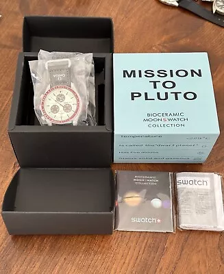 OMEGA Swatch SO33M101 Mission To Pluto Grey 42mm Bioceramic Men’s Watch As New • $227.50