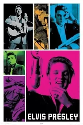 ELVIS PRESLEY ~ COLOR POSES 24x36 MUSIC POSTER The King NEW/ROLLED! • $5.91