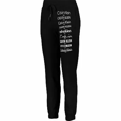 CALVIN KLEIN Womens Black & White Heritage Logo Joggers Loungewear Size M Size L • £19.90