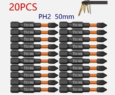 20PCS PH2 Impact Duty Driver Bit Set Magnetic Phillips Screw Driver Bits 50mm • $12.68