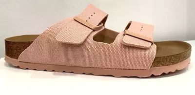 Birkenstock Arizona Rivet Logo Narrow Fit Soft Pink Vegan US M 8 W 10 EU 41 • $74.99