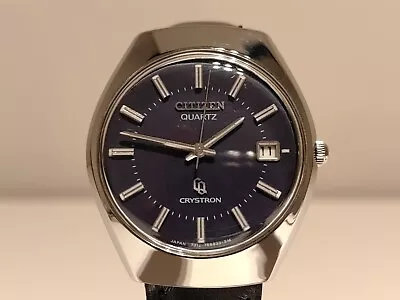 $175 • Buy Vintage Nice Stainless Steel Men's Japan Quartz Watch  Citizen Crystron 4-068106