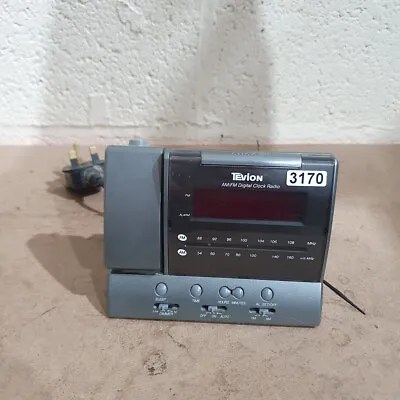 Tevion CR-105 Grey Snooze & Sleep Projection AM FM Digital Alarm Clock Radio • £19.99