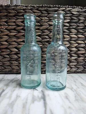 Antique Bottle Lea & Perrins Worcestershire Sauce Bottles 2x 1 1880's 1 Pre 1920 • $27