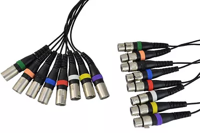 8 Way Patch Cable Loom XLR Female To XLR Male – 3m 6m 10m 15m • £33.95