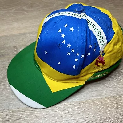 Vintage Olympics Hat 1996 Brazilian National Team Flag Hat One Size 90s Cap • $22