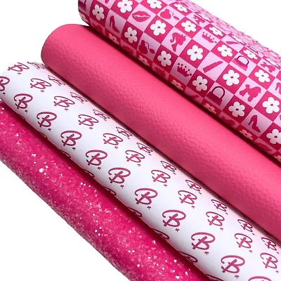 4 Piece A4 Glitter  Canvas & Leatherette Fabric Set For Hair Bows • £6.25