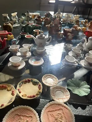 60+ Pcs Mixed Lot Various Miniature Mini Tea Sets Parts Pieces Incomplete • $75