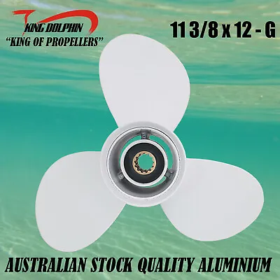 For YAMAHA 11 3/8 X 12g NEW Propeller Prop 40hp- 50hp -60hp 3 Blade Aluminum  • $113.58