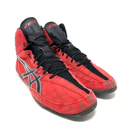 Asics Matcontrol Wrestling Shoes Men's Size US 9.5 Black Red 1081A022 42 Lace Up • $29.95