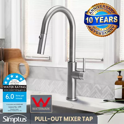 Pull Out Kitchen Sink Mixer Faucet Tap 360° Swivel Spout Brushed Nickel • $109.99