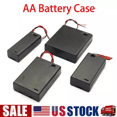 US 1x2x3x4x AA Battery Box Enclosed Holder Wire On Off Switch Hobby Model Toy • $7.33