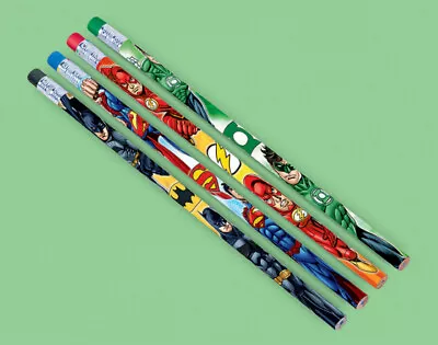 Justice League Party Supplies Heroes Unite Pencil Favours (Pack Of 12) • $10.95