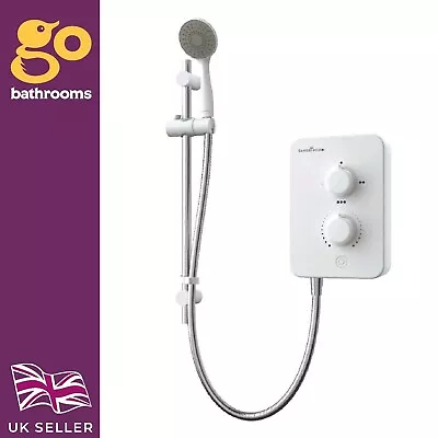 Gainsborough Slim Mono Electric Shower White 1 Spray Handset Bathroom 8.5 9.5kw • £75.46