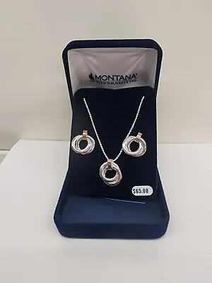 Montana Silversmiths Jewelry Set Women Two Tone Double Ring 19  JS4636  MSRP $65 • $50