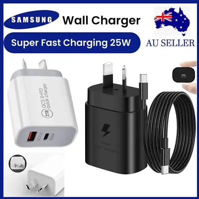 $6.99 • Buy 25W DUAL Super Fast Wall Charger W/Type-C Cable For Samsung Galaxy S21 22 S23