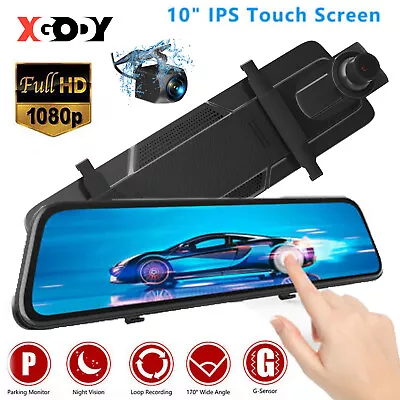 XGODY 1080P Dual Lens Car DVR Video Recorder Front & Rear Mirror Camera Dash Cam • $81.94