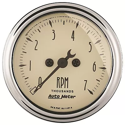 Auto Meter 1897 Antique Beige In-Dash Tachometer Gauge 2 1/16  7000RPM • $188.39