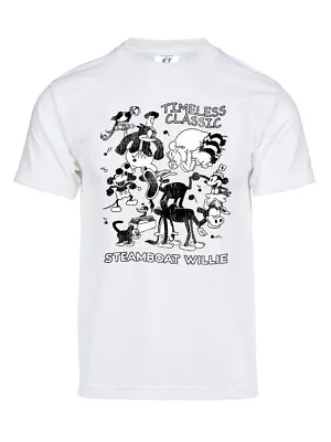 Mens Steamboat Willie T-Shirt - Vintage Timeless Classic Cartoon Shirt • $16.99