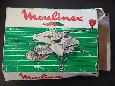 Vintage Moulinex Shredder Grater Slicer Mouli Julienne 445 White With 5 Discs • $20