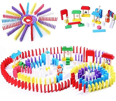 £7.99 • Buy 120pcs Coloured Wooden Tumbling Dominoes Games For Kids Childrens Fun Play Toy