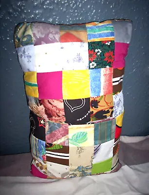 Handmade Patchwork Pocket Book Cushion Used Ref C8. • £12