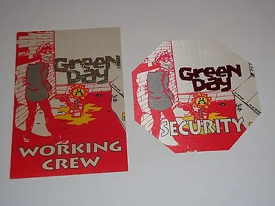 GREEN DAY 2 BACKSTAGE 1990's TICKET PASSES TOUR Pass Dookie Billie Joe Armstrong • $12.97