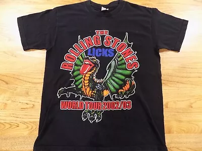 Vintage The Rolling Stones Licks World Tour 2002/03 Shirt Mens Large Black RARE • $55