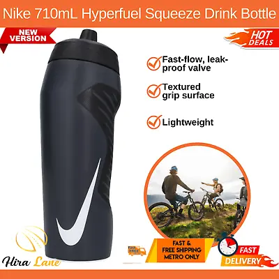 $24.89 • Buy Nike 710mL Hyperfuel Squeeze Drink Bottle - Black/White